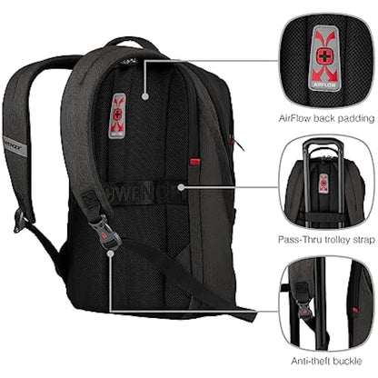 Wenger MX Light Laptop Backpack with Tablet Compartment, Notebook up to 16 Inches, Tablet up to 10 Inches, Organiser, Women, Men, Office, Business, Travel, University
