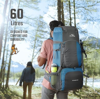 TRAWOC STONEX 60 Ltr Travel Backpack Trekking Rucksack bag for Men & Women Travel Bag Hiking Backback, HK001