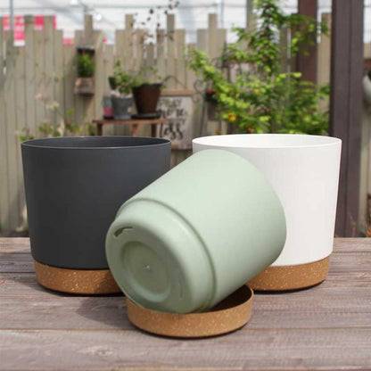 ZMTECH 30.5cm Plant Pots, Modern Planters with Drainage Holes and Detachable Saucer, Plastic Flower Pots for Plants for House Garden Windowsill (Set