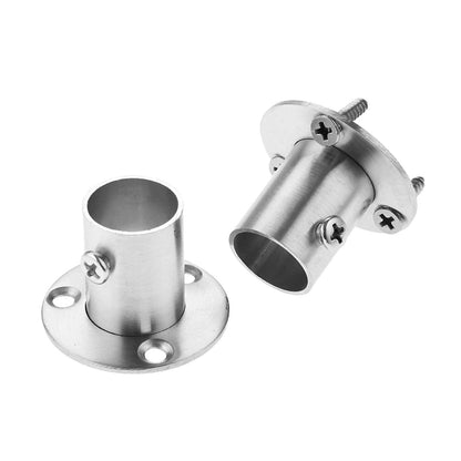 zalati Wardrobe Brackets 4pcs Rail Supports Hanging Pole Tubes Rod End Sockets Flange Holders for Closet Curtain Kitchen Bathroom Balcony - 25mm