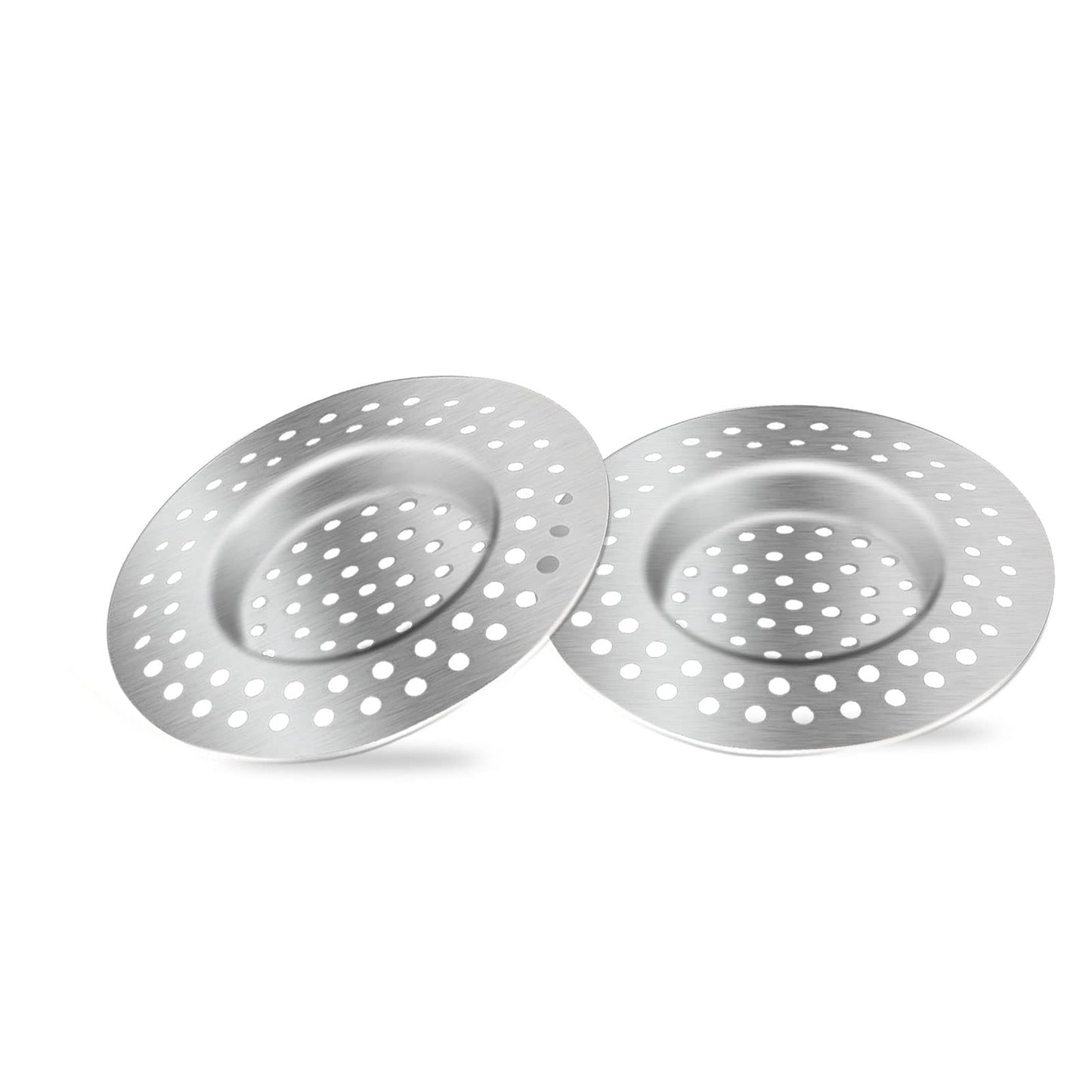 2pcs Kitchen Bathroom Sink Strainer, Stainless Steel Drain Filter, Bath Drain Protector, Shower Drain Cover Hair Trap Catcher Stopper Plug