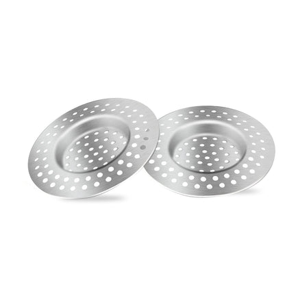 2pcs Kitchen Bathroom Sink Strainer, Stainless Steel Drain Filter, Bath Drain Protector, Shower Drain Cover Hair Trap Catcher Stopper Plug
