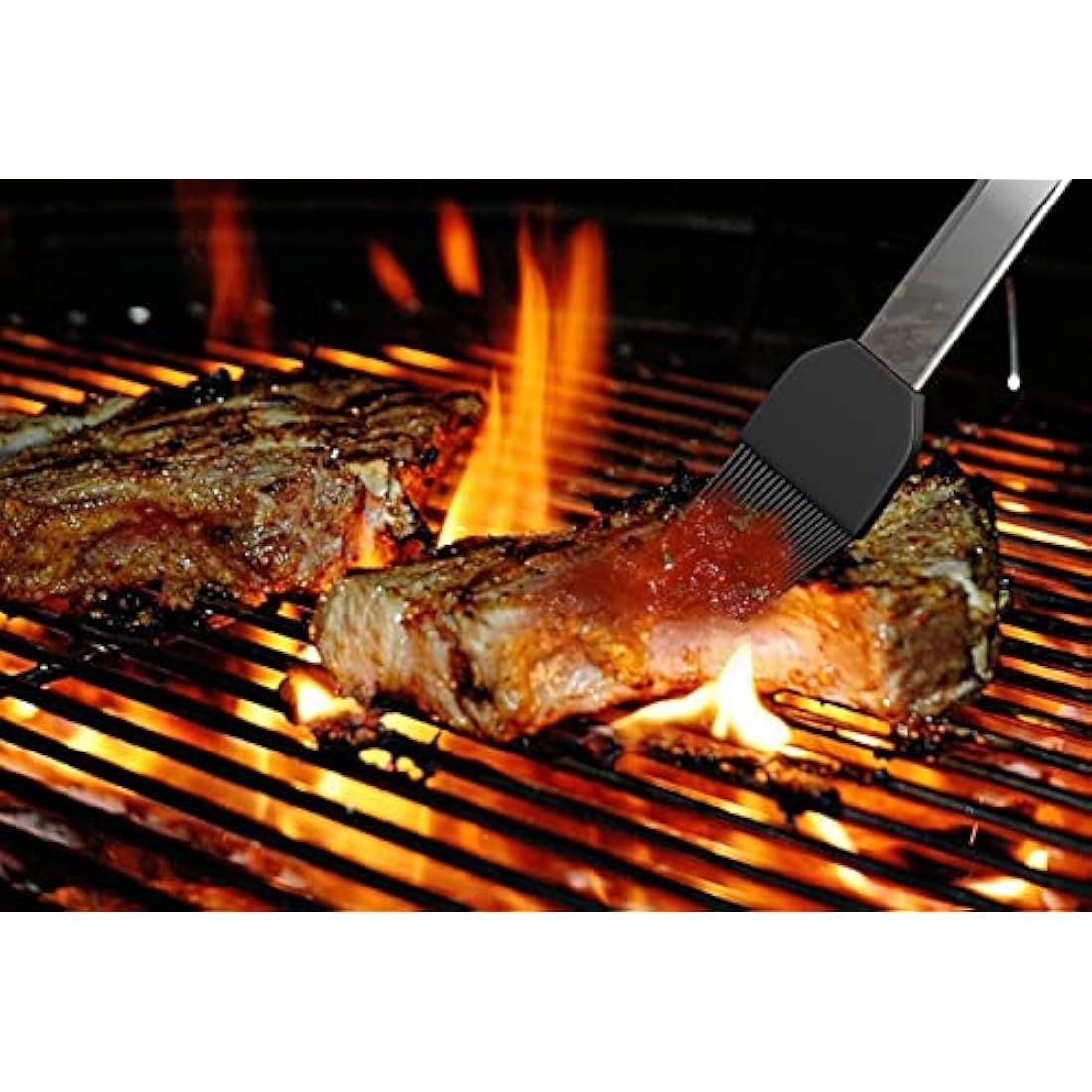 QMQ Utensil BBQ Barbecue Tool Set 5 Pieces Stainless Steel Grill Accessories with Carry Case – Complete Tool Kit with Tongs Spatula Meat Fork and Basting Brush