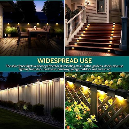 Solpex Solar Deck Lights, 20 Pack Solar Lights for Outdoor, Waterproof for Outdoor Stairs, Step, Fence, Yard, Patio, Pathway(Black Warm White)