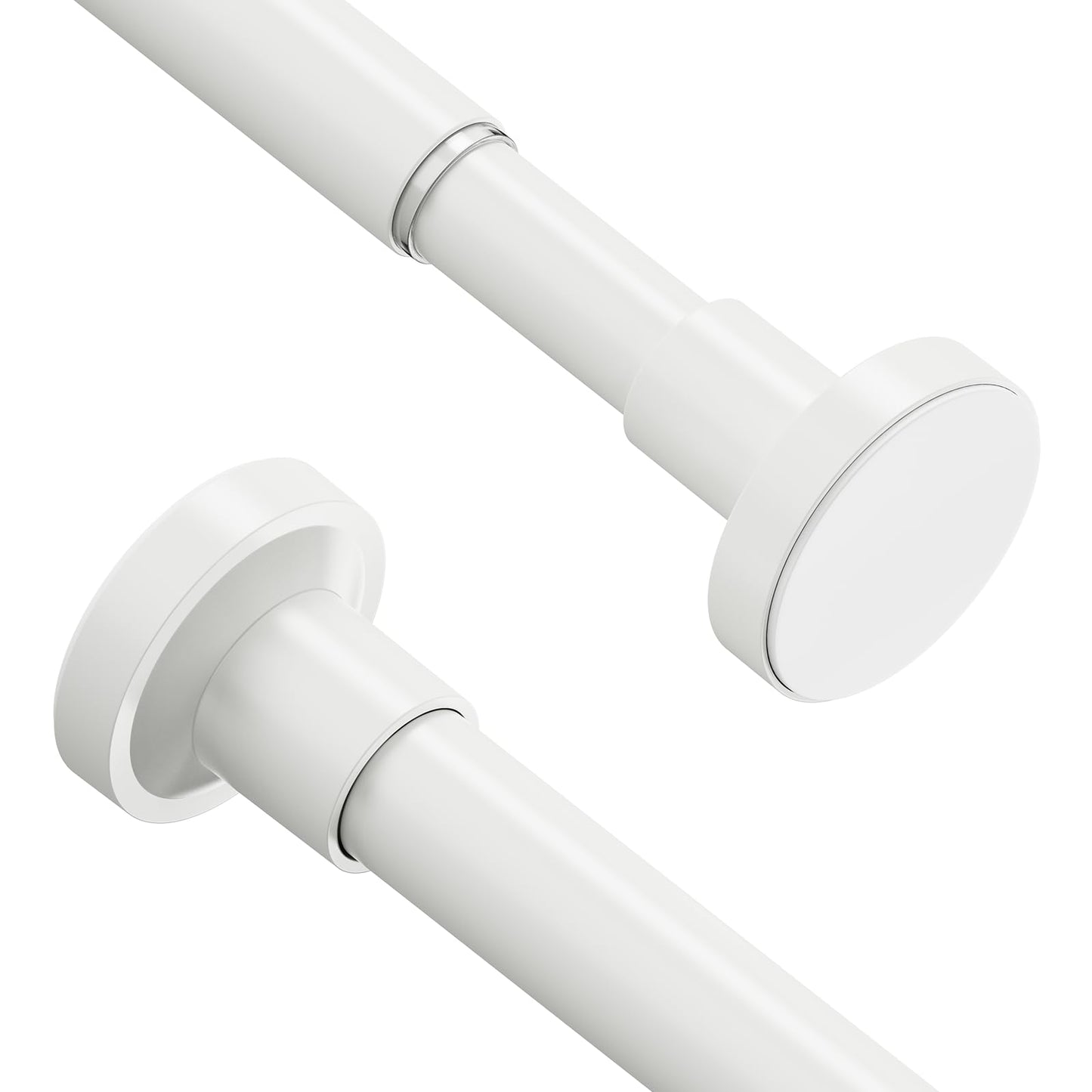 WELDUN 2 PCS Extendable Shower Curtain Rod, Curtain Tension Pole 48-119CM, No Drill Telescopic Curtain Pole, Adjustable Strong Shower Rail for
