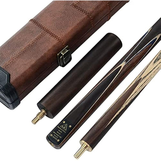 CUESOUL Classic Handmade 57 inches 18oz Rosewood 3/4 Jointed Snooker Billiard Pool Cue with Case, rosewood Butts and leathertte Protective Cue Case-9.5mm Tip Snooker Cue Set