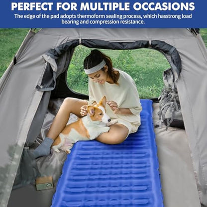 HiiPeak Strong Support Camping Mat, Inflatable Sleeping Mattress 3.9 Inch Thickness Sleeping Pad with Pillow, Quick Inflation Ultralight Portable Camping Sleeping Bed for Backpacking, Hiking, Picnic