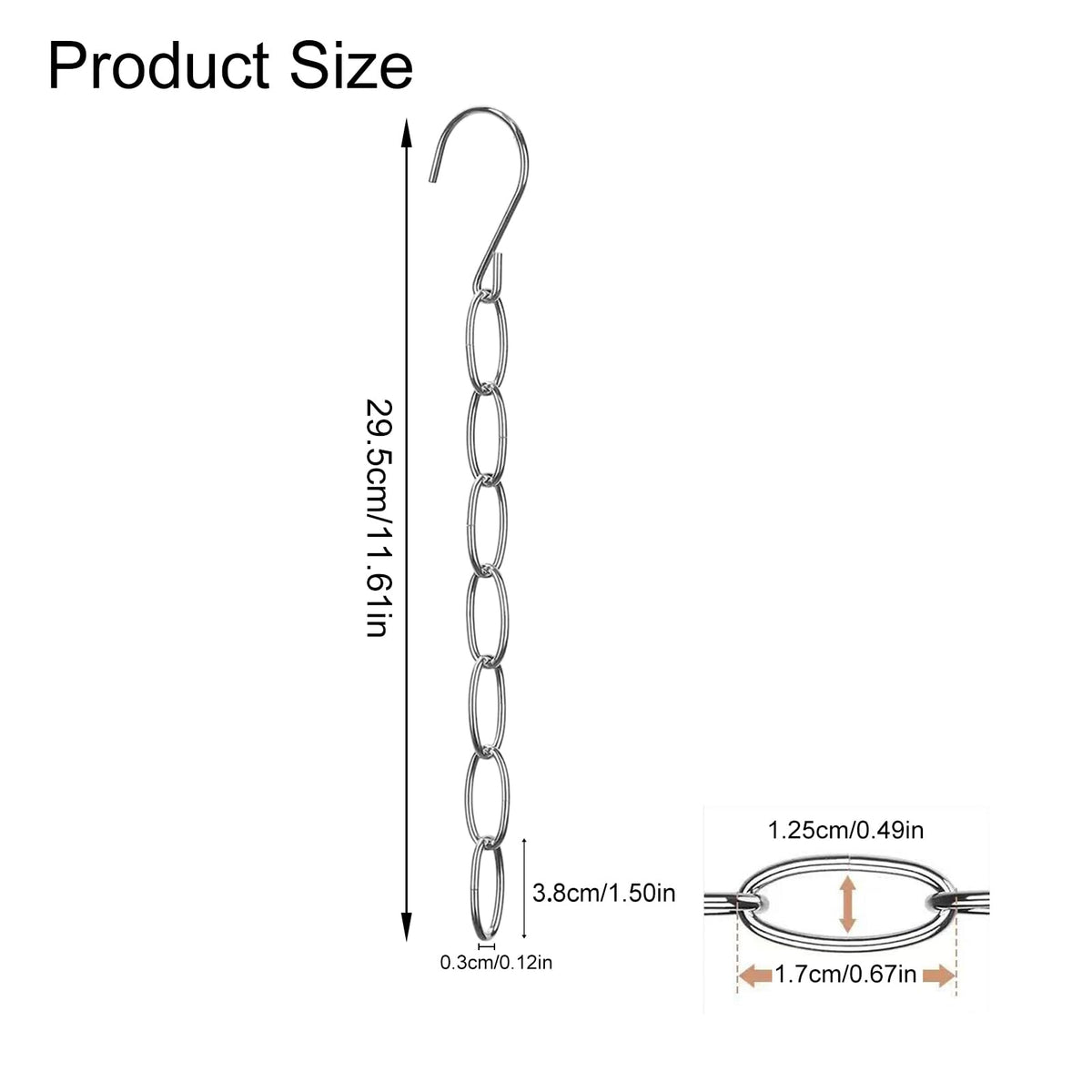10-Pack Clothing Chain Hanger, Metal Space-Saving Closet Organizer, Anti-Wrinkle 7 Loop Organizer for Clothes, Dorm Room Essentials