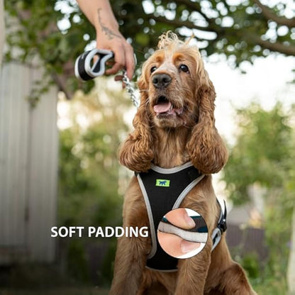 Ferplast Medium Size Dog Harness ERGOCOMFORT MEDIUM, Adjustable Dog Harness, Comfortable, Padded, Double Micro-adjustment Closure, Quick Release, Silver