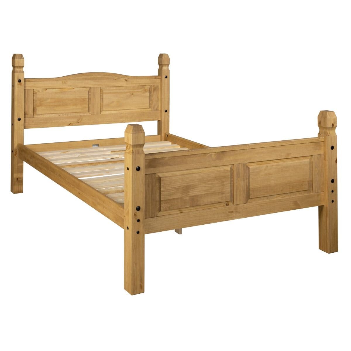 Corona Double Bed Frame High Foot End Mexican Solid Pine