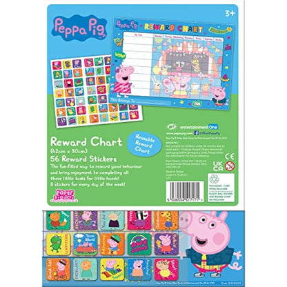 Paper Projects 01.70.30.021 Peppa Pig Everyday Reward Chart and 56 Sparkly Stickers, 29.7cm x 42cm