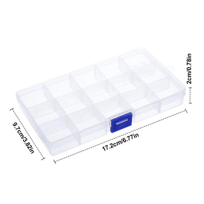 Organiser Box 2Pcs Small Craft Storage Boxes with Compartments Clear Plastic Storage Screw Box Earring Storage Containers Jewellery Box with