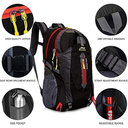 Besrina 40L Lightweight Hiking Backpack, Multi-functional Water-resistant Casual Camping Trekking Rucksack for Cycling Travel Climbing Mountaineer Outdoor Sport