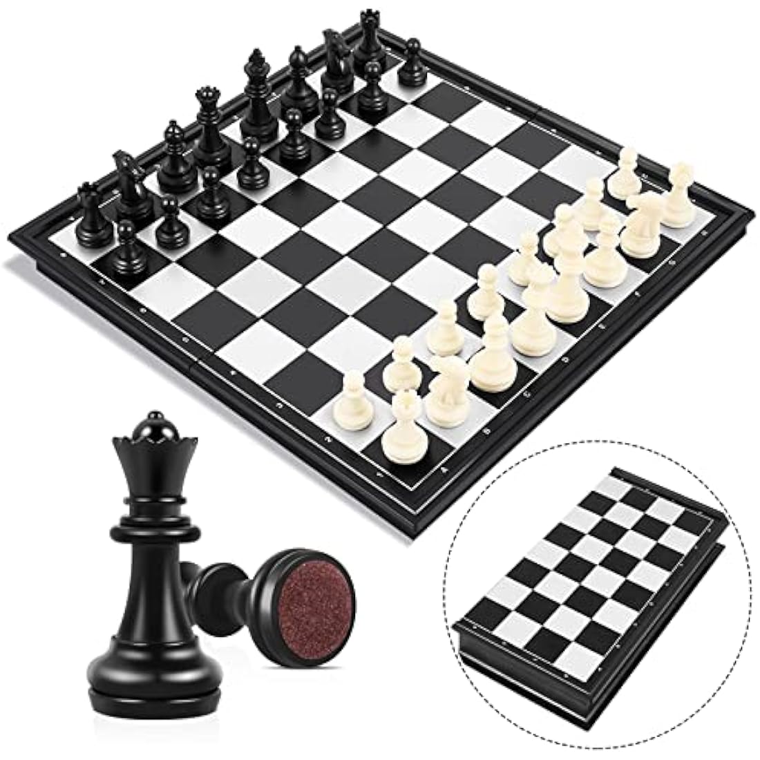 Peradix Chess Board Set Game -Travel Magnetic Chess Piece Set with Chess Folding/Portable Storage Board-Traditional Strategy Game for Kids/Children/Adults