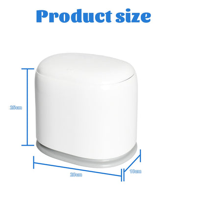 Kaiyzo Pop-Up Lid Desk Bin, Mini Desktop Trash Can for Office and Bedroom, Compact Plastic Waste Bin with Cover for Home Use, White