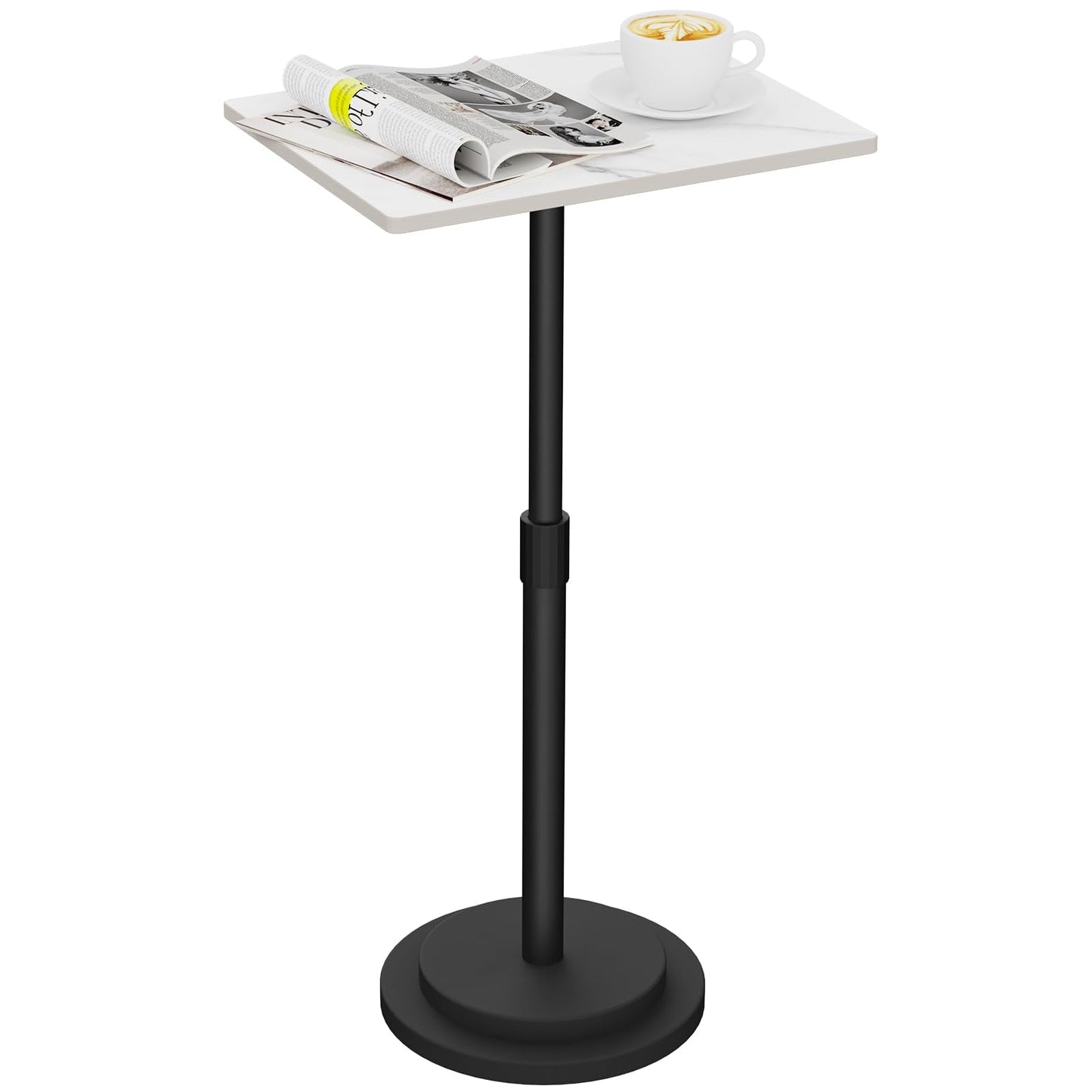 GUOHNHE Rectangle Drink Table, Height Adjustable Stand, 1 Pack, White