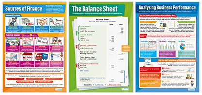 Daydream Education Accounting and Finance Classroom Posters - Set of 7 - EXTRA LARGE - A1 (850mm x 594mm) - Laminated - Business Studies Secondary School Wall Charts