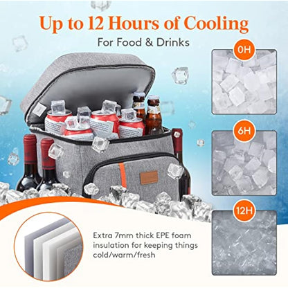 Lifewit Backpack Cooler Waterproof Insulated Soft Lunch Cooler Backpack Lightweight Leakproof Cooler Bag for Men Women Adults for Work Picnics Beach Camping Travel Outdoor Activities