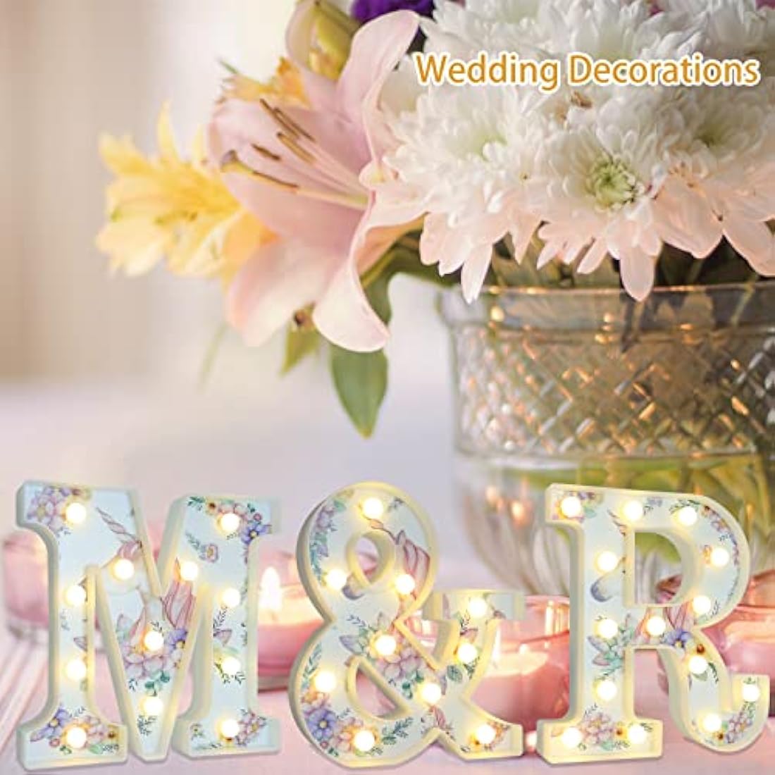 Vimlits Unicorn Light Up Letters, LED Letter Lights Warm White Alphabet Signs for Girls Birthday Party Decorations, Bedroom Night Light, Christmas & Valentine Wall & Table Decor - I