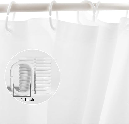 qisheng Shower Curtain for Bathroom - Mould and Mildew Resistant - White, 180 x 180 cm (71 x 71 Inch) 100% PEVA