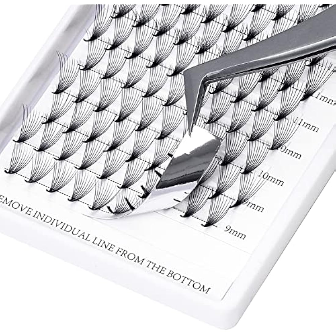 Pre Made Fan Eyelash Extensions 10D Fans 0.07mm C Curl 8-14mm Mix 10D Cluster Eyelash Extension Premade Fans Volume Russian Individual Lashes Cluster Gemerry Fan Lash Extensions(0.07-10D-C curl-Mix)