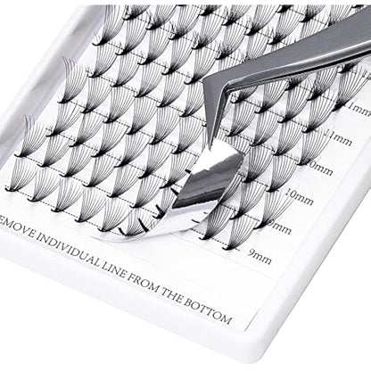Pre Made Fan Eyelash Extensions 10D Fans 0.07mm C Curl 8-14mm Mix 10D Cluster Eyelash Extension Premade Fans Volume Russian Individual Lashes Cluster Gemerry Fan Lash Extensions(0.07-10D-C curl-Mix)