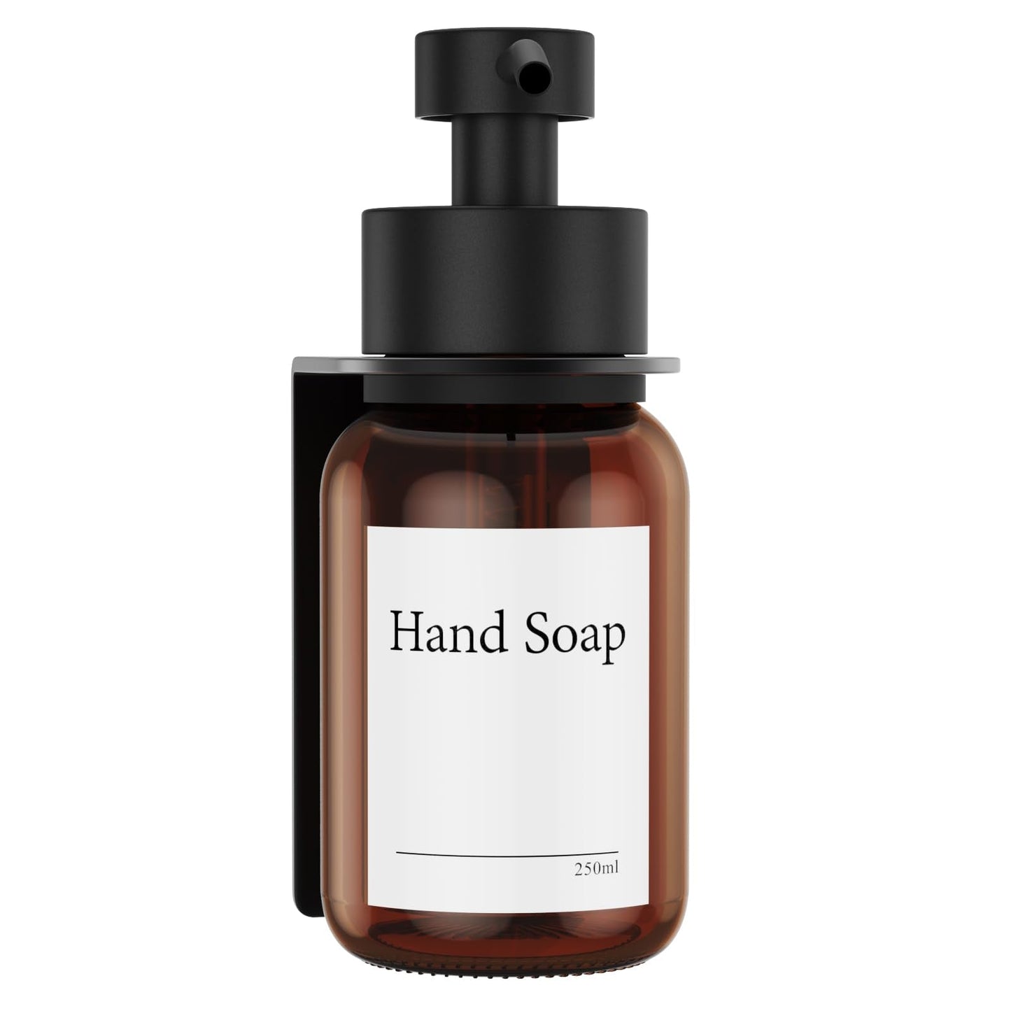 Glass Soap Dispenser, Wall mounted Soap Dispenser for Kitchen and Bathroom, Stainless Steel Pump Dispenser for Liquid Soap, No Drilling Required