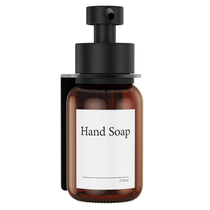 Glass Soap Dispenser, Wall mounted Soap Dispenser for Kitchen and Bathroom, Stainless Steel Pump Dispenser for Liquid Soap, No Drilling Required
