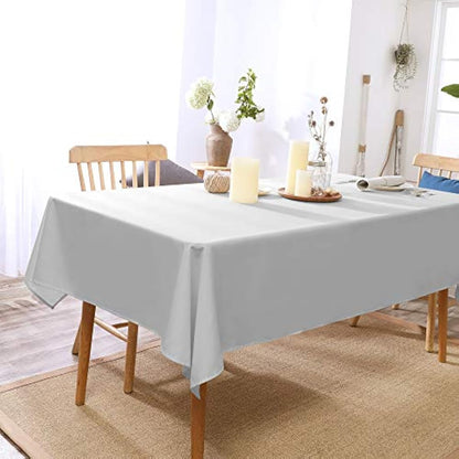 Deconovo Oxford Decorative Water Resistant Wipeable Table Cover Rectangle Tablecloth for Kids Painting 132x178cm(52x70in) Light Grey
