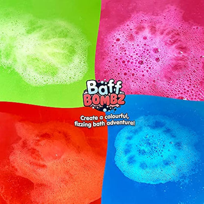 Zimpli Kids - 20 x Baff Bombz, Creates a Fizzing, Bath Time Adventure, Bubble Bath Bomb Gift Box, Party Bag Favours, Goody Bag Fillers for Children, Organic & Moisturising, Birthday Gifts for Kids