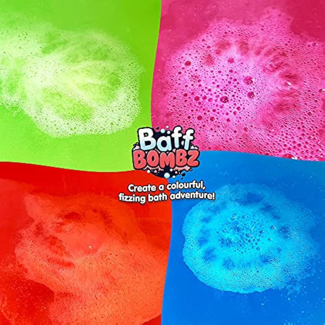 Zimpli Kids - 12 x Baff Bombz, Moisturizing Spa Bath Bombs Gift Set, Birthday Present for Children, Party Bag Fillers Favours, Rewards, Organic & Vegan Friendly, Bath Fizzers, Fizzies, Non-Toxic