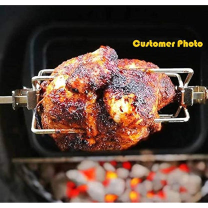 Onlyfire BRK-6025 Enamelled Rotisserie Ring Kit Fits Weber 57CM Charcoal Kettle Grill with Electric Motor for UK fits Most Others 57 CM Kettle BBQ