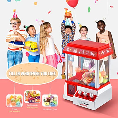 VISATOR Claw Machine Arcade Game Candy Grabber Machine Mini Vending Machine For Kids Gumball Machine Sweet Grabber Machine Prize Sweet Dispenser Grab Machine For Party Birthday For Girls Boys