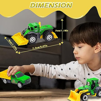 Oriate Children Diecasting Farm Car Tractor Toy Set 6pcs, Harvester, Transporter, Truck, Sprayer Small Farm Toys, Mini Cars Model Christmas, Birthday, 3 Years Old and Up Boys Girls Gifts