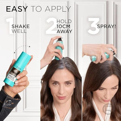 L’Oréal Paris Magic Retouch Instant Root Concealer Spray, Quick Grey Coverage, Easy Application, Shade: Dark Brown, 75ml