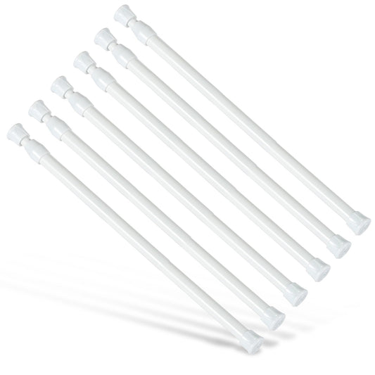 6Pcs Tension Rod, Goowin 40-70cm Tension Curtain Rod, No Drilling Rustproof Spring Small Tension Rod, Adjustable Tension Rods for Closet, Kitchen,