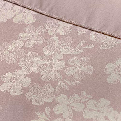 Serene Blossom-Jacquard Duvet Cover Set, Blush Pink, Super-King