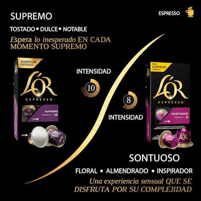 L'OR Favourites Assortment - Nespresso Compatible Coffee Pods (Pack of 8, Total 80 Drinks)