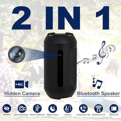OTADUG Spy Camera Speaker, 1080P HD Mini Wireless Hidden Camera Security Surveillance Nanny Camera with Video and Audio, Motion Detection, Night Vision, 15-hour Playtime, 128 GB