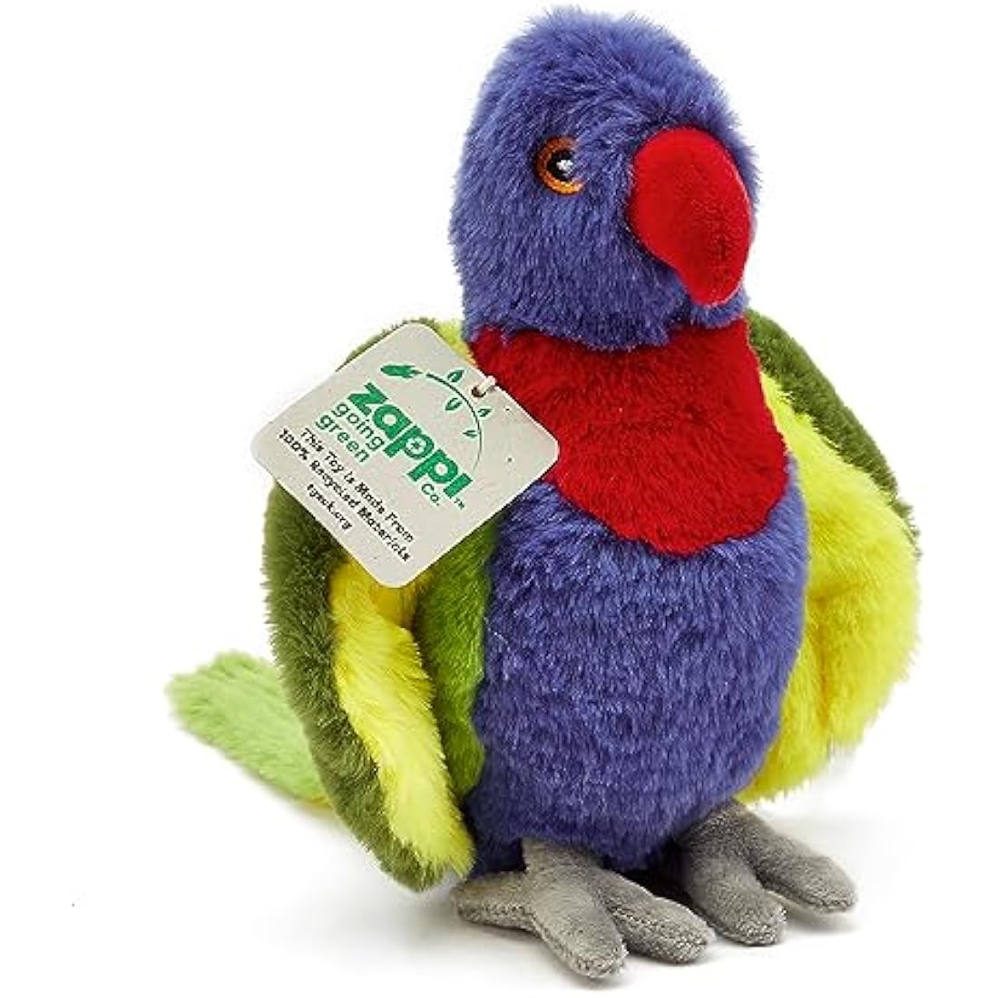 Zappi Co Ultra Soft Rainbow Lorikeet Plush Toy (21 cm Length) - 100% Recycled, Eco-Friendly, Newborn Gift, Realistic Lifelike