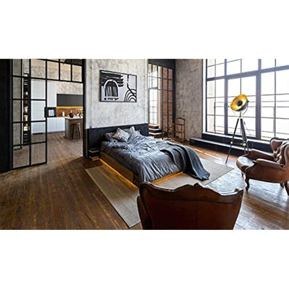 Eglo Covaleda 1-Flame Industrial and Vintage Floor lamp, Made of Wood and Steel with Brass, Black and Gold Colours Standing Light, incl. Switch, E27 Socket