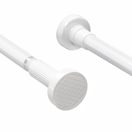 Goowin Extendable Shower Curtain Pole 82 to 165cm,No Drill Telescopic Pole,25mm Pipe Diameter,Multi-Purpose for Bathroom, Kitchen, Wardrobe(White)