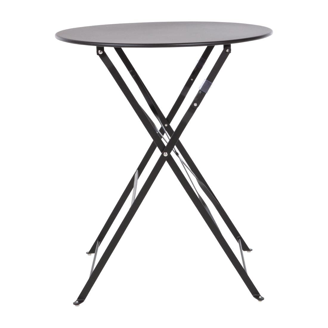 Bolero Black Pavement Style Steel Table 710X595mm Garden Restaurant Commercial