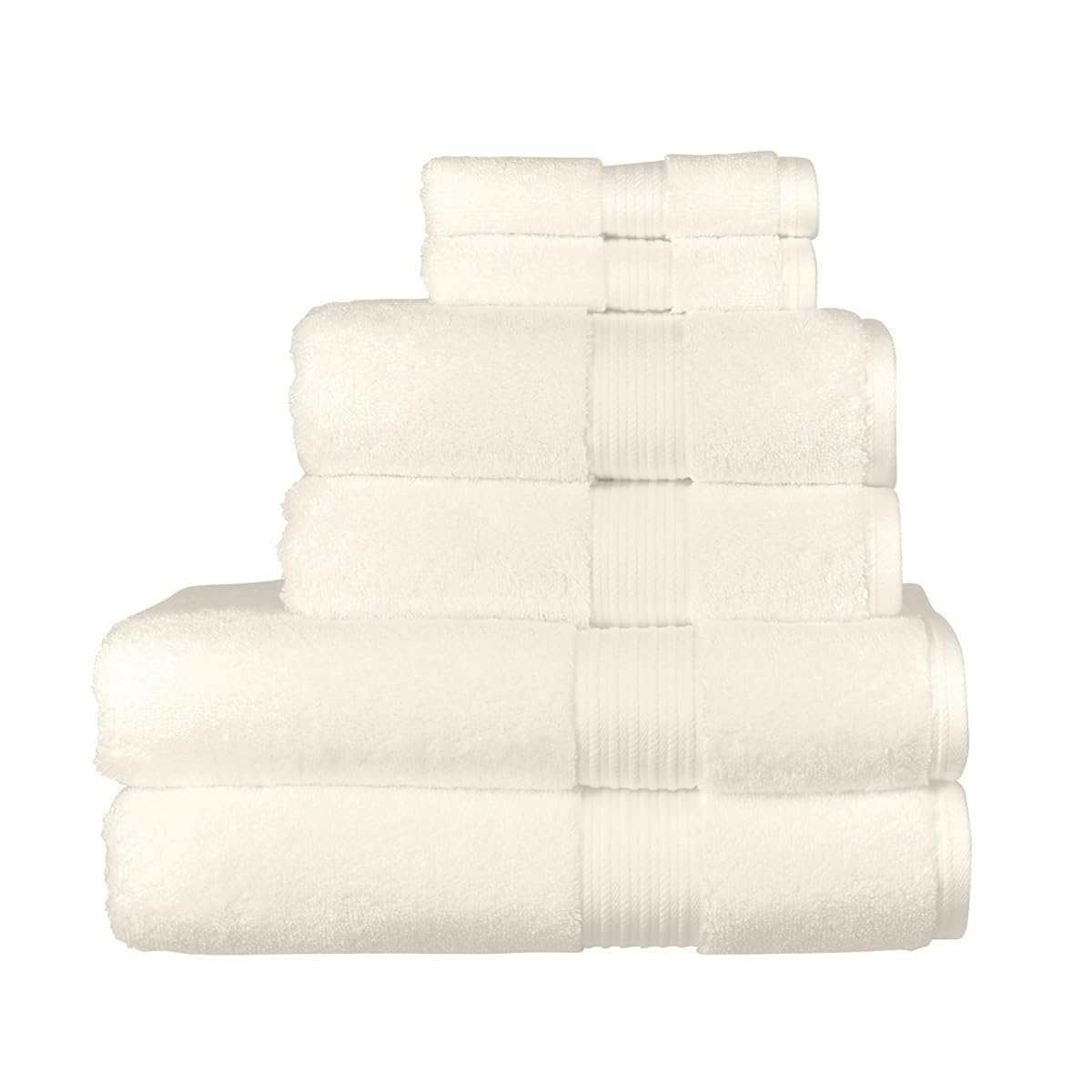 Christy Supreme Hygro 6 Piece Towel Set | Almond | 100% Luxury Supima Cotton | Ultra Soft | Super Absorbent | 650GSM | 2 Bath Towels 2 Hand Towels 2