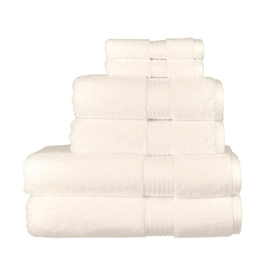 Christy Supreme Hygro 6 Piece Towel Set | Almond | 100% Luxury Supima Cotton | Ultra Soft | Super Absorbent | 650GSM | 2 Bath Towels 2 Hand Towels 2