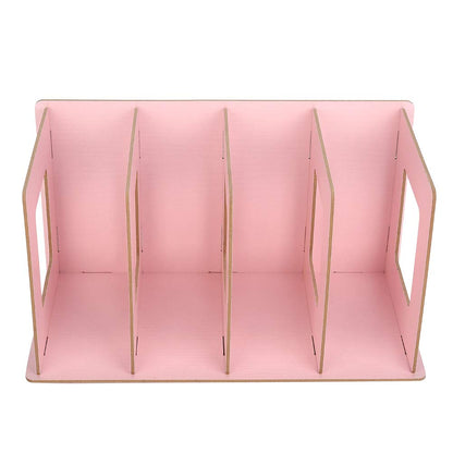 BOROCO File Organiser Desktop Organizer 4 Compartments Magazine Holders for Office School Organization and Storage (Pink)