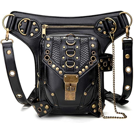 FiveloveTwo® Men Women Multi-Purpose Tactical Drop Leg Arm Bag Pack Hip Belt Waist Messenger Shoulder Fanny Packs Steampunk Bag Wallet Purse Pouch Bag