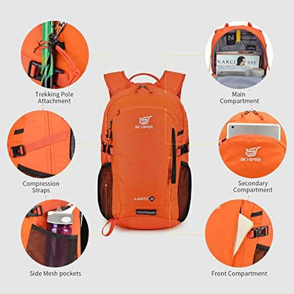 SKYSPER Small Hiking Backpack, 20L Lightweight Travel Backpacks Hiking Daypack Rucksack Women Men for Trekking Backpacking Outdoor Sports