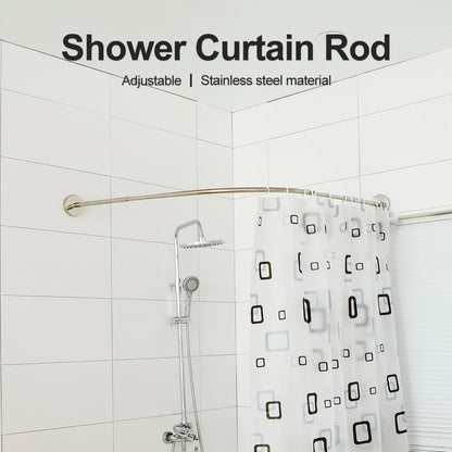 Hershii Curved Shower Curtain Rod Adjustable (70-95 cm) x (70-95 cm)