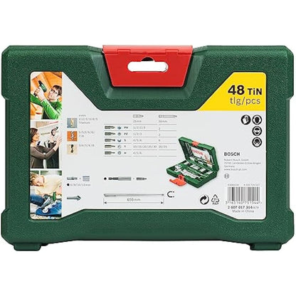 Bosch 48 pcs. Titanium Drill and Screwdriver Bit Set V-Line (with Magnetic Rod, for Wood, Masonry and Metal, Accessories Drills and Screwdrivers)